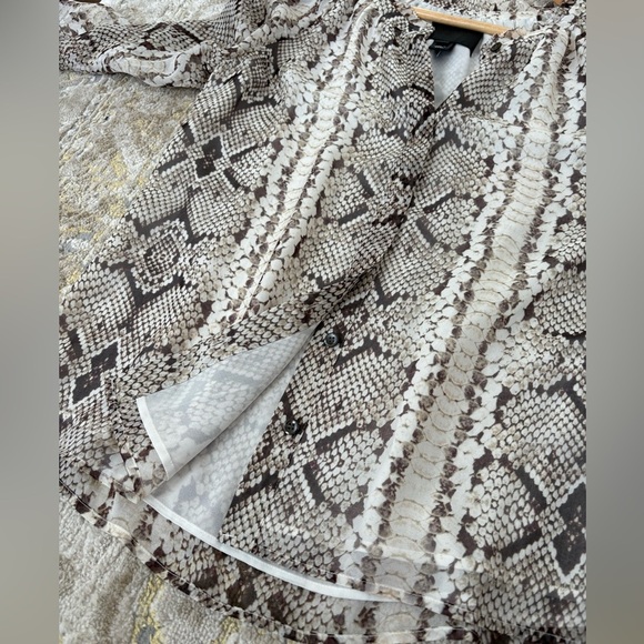 J. Crew Collection Sheer Silk Blouse in Reptile Print - Picture 9 of 9